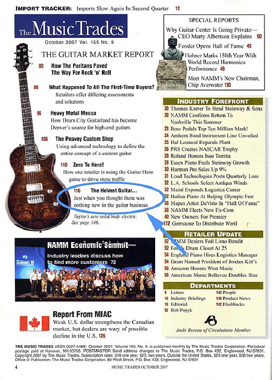 Music Trades contents page